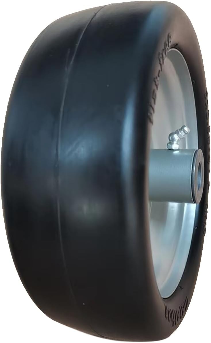 Marathon 9x3.50-4" Flat Free Lawnmower Tire on Wheel, 4" Centered Hub, 3/4" Bushings