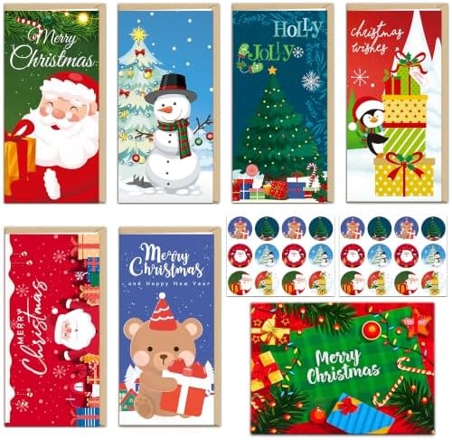 Christmas Money Cards with Envelopes,24Pcs Christmas Money Holders for Cash