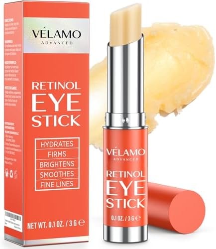 VELAMO ADVANCED Retinol Eye Stick: Renewing & Firming Under Eye Balm for Dark Circles, Puffiness, Fine Lines & Wrinkles - Travel Essentials, Portable & Perfect for On-the-go Use, 0.1 OZ/3g
