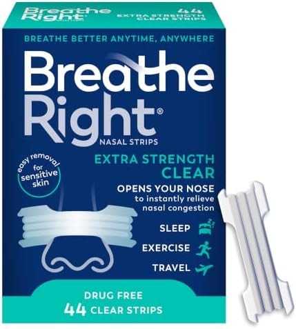 Breathe Right Nasal Strips, Extra Strength, Nasal Congestion, Clear, 44ct