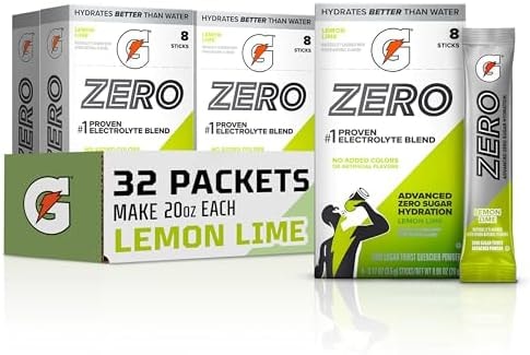 Gatorade Zero Sugar Powder, Lemon Lime, (32 Servings)