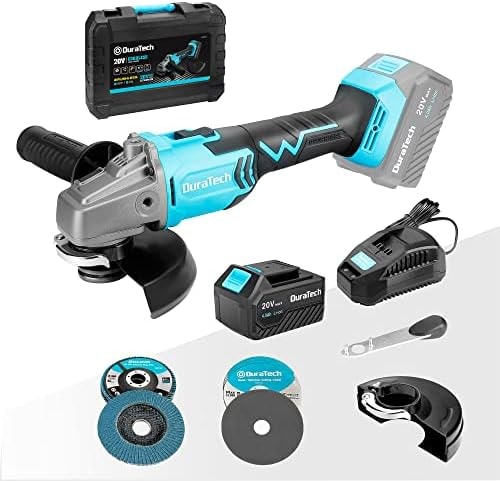 DURATECH 20V Cordless Angle Grinder Kit, 4-1/2 Inch Discs
