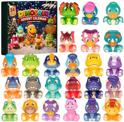 Dinosaur Advent Calendar 2026, 24-Day Christmas Countdown with Squishy Toys