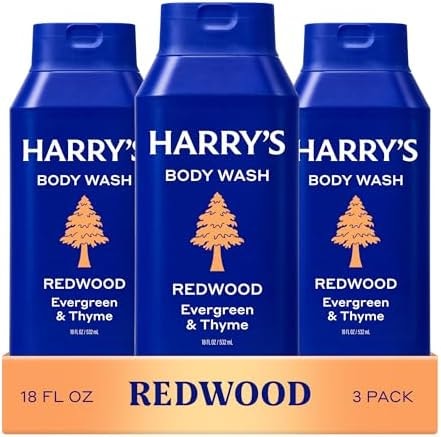 Harry's Men's Body Wash - Redwood - (3 Pack) 18 fl oz - Shower Gel for Men - No Parabens, Sulfates, or Dyes