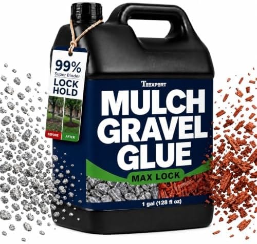 Teexpert Mulch Gravel Glue for Landscaping: 1 Gallon Rock Glue Fast-Dry Gravel Adhesive for Stone Pea Pebble Rubber,Strong Weather-Resistant Rocks Lock for Landscape Outdoor Yards Garden Bed Paver