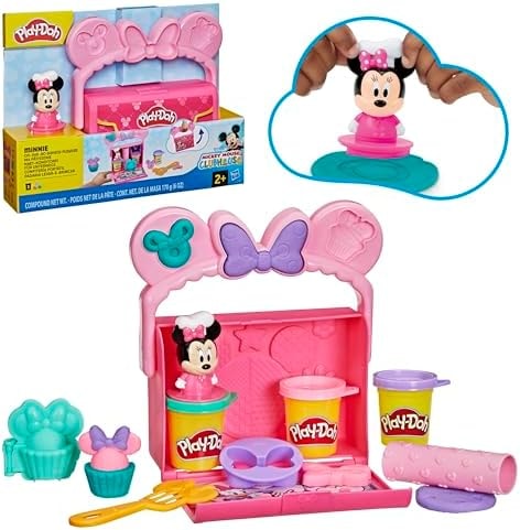 Play-Doh Disney Junior Mickey Mouse Clubhouse, On-the-Go Bakery Playset with Minnie Mouse, Play Food Preschool Toys, Arts & Crafts Gifts for Kids 2+