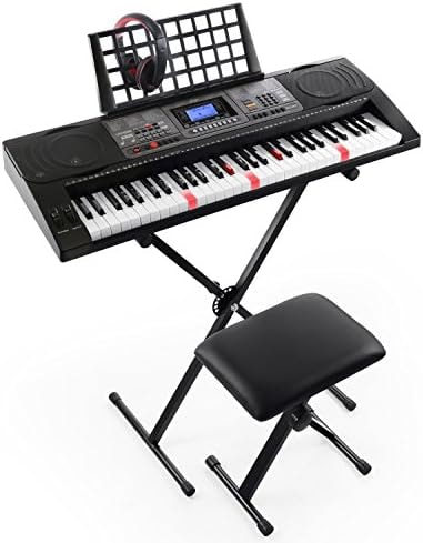 Joy 61-Key Lighted Touch Sensititive & USB-Midi(App) Keyboard Kit with Stand, Stool, Headphone & Power Supply (KL-92UT-KIT)