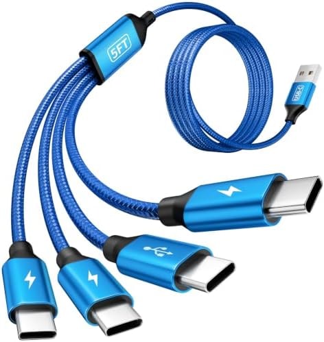 4 in 1 USB A to USB C Cable, Phone Charger Type C Multi Charging Cable