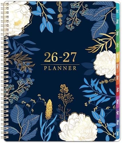 Planner 2026-2027 - Academic Planner 2026-2027, Jul 2026 - Jun 2027, Planner Weekly and Monthly, 8.5" x 11", Monthly Tabs, Twin-Wire Binding, Holidays, Back Pocket