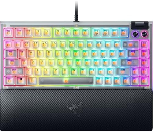 Razer BlackWidow V4 75% Mechanical Gaming Keyboard, Phantom White