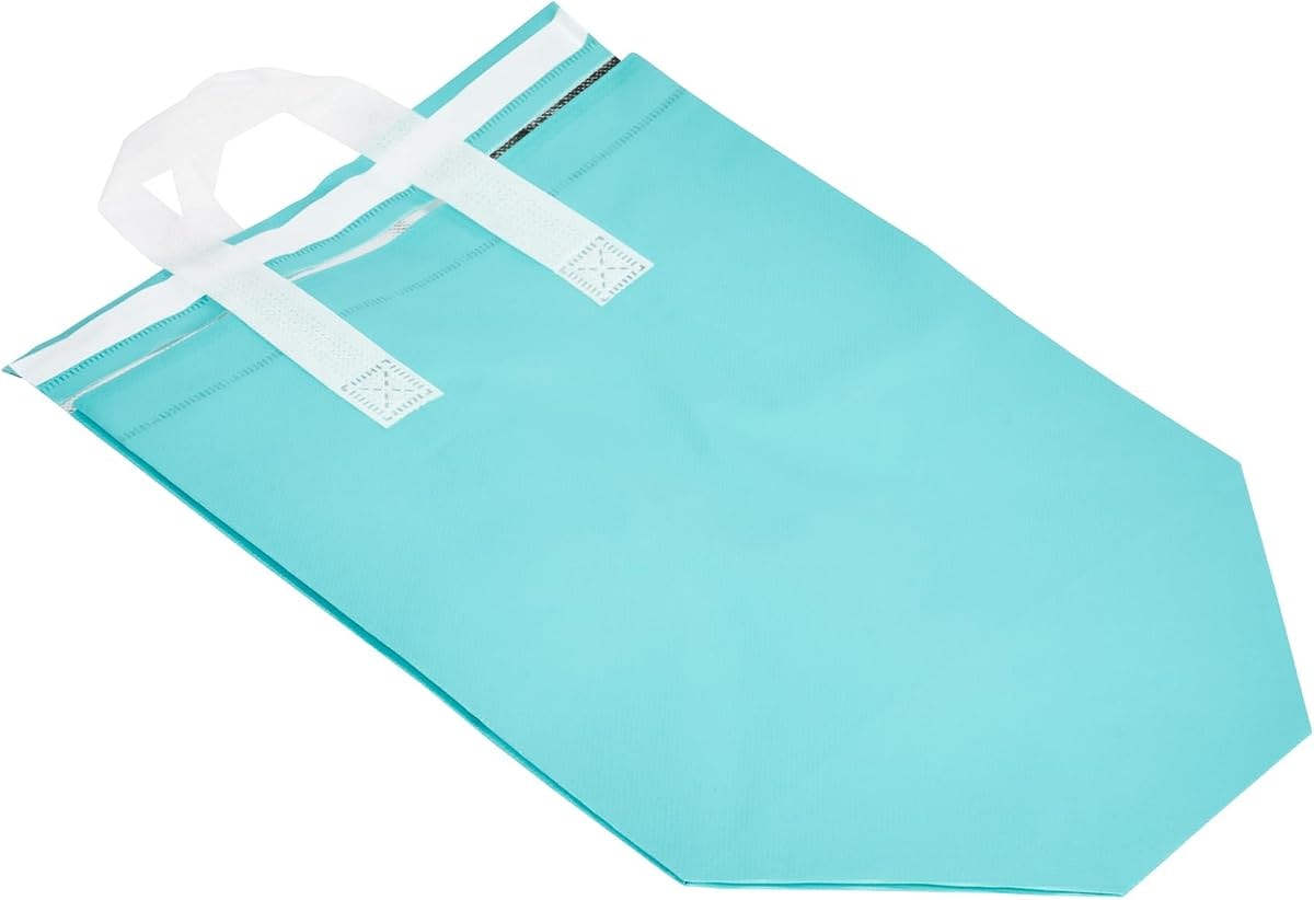 Restaurantware Insulated Delivery Bags 25 Count 10.24 x 6.69 x 11.02 Inches Nonwoven Take Out Bags For Food With Sturdy Handles, Teal Insulated Grocery Bags Tamper-Evident Foldable