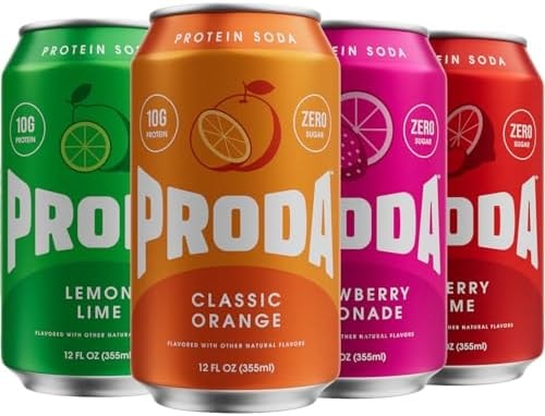 Proda Protein Soda, 10g Whey Protein, Zero Sugar, Variety Pack