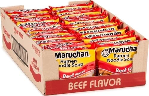 Maruchan Ramen Noodle Soup, Beef Flavor – Japanese-Style Instant Noodles, Quick & Easy Meal for Kids, Students & Busy Families – 3 Oz. (24 Pack)