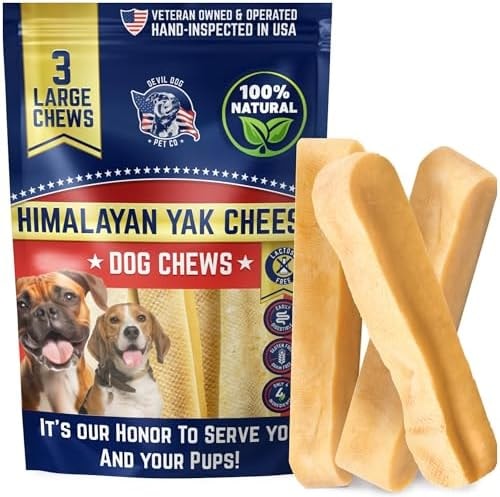 Devil Dog Pet Co Himalayan Yak Chews for Large Dogs, Yak Cheese 3 Pack