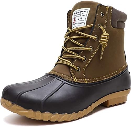 ALEADER Duck Boots Men Insulated Waterproof Winter Boots Cold Weather Water Snow Boots Tan 9 US