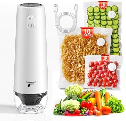 Vacuum sealer for food, Handheld Vacuum Sealer with 30 Reusable Bags
