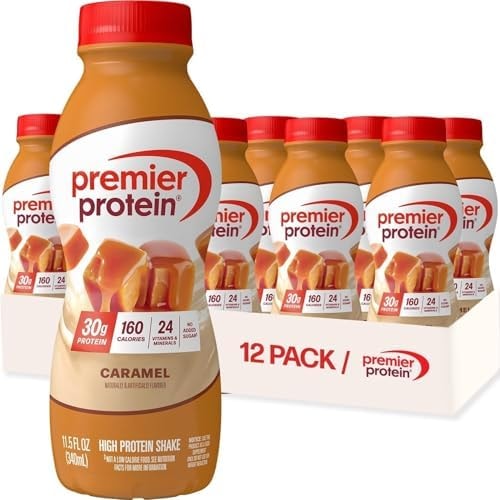 Premier Protein 30g High Protein Shake, Caramel, 12 Pack