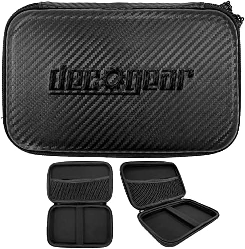 Deco Gear 7" Hard EVA Case for Tablets and GPS with Dual Zipper System - Black with Carbon Fiber Design
