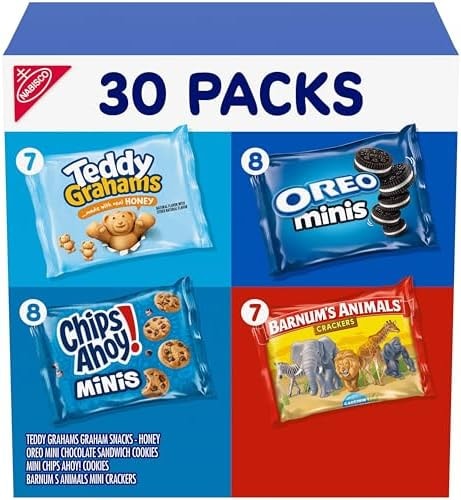 Nabisco Team Favorites Snacks Variety Pack, 4 Flavors, 30 Snack Packs
