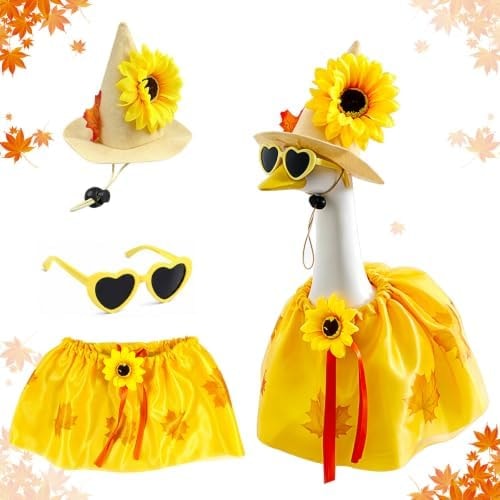 Fall Porch Goose Outfit, 17 - 23 Inch Thanksgiving Porch Goose Outfit 3Pcs