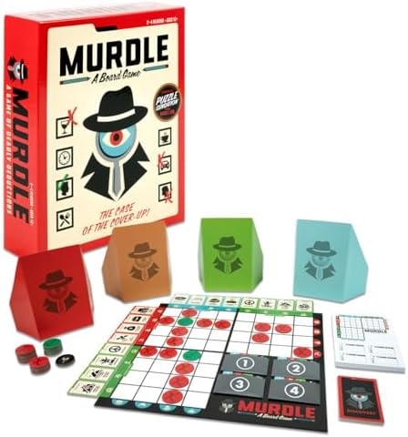 Endless Games Murdle Board Game | Based on the Crime Puzzle Book | Murder Mystery Game for 2-4 Players, Ages 12+
