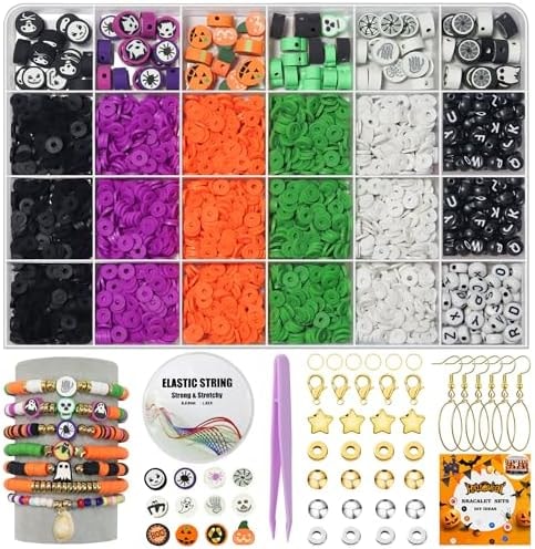 WANSPOORTS 3200+pcs Polymer Clay Beads Charms Friendship Bracelet Necklace Earring Jewelry Making kit, Accessories for Arts Crafts DIY Gifts for Women Girls ((3200+Pcs))