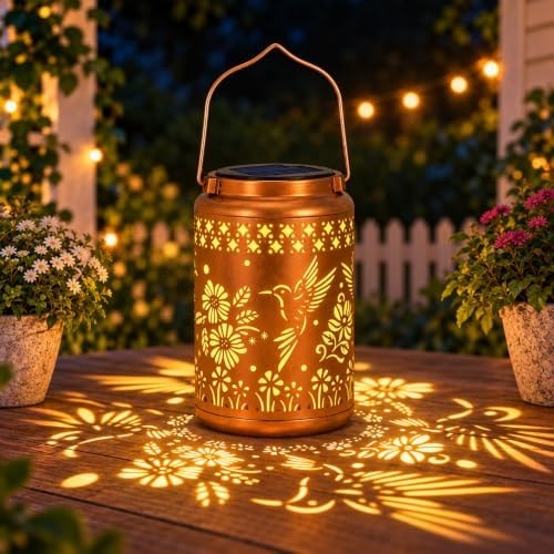 QPPDER Solar Lanterns Outdoor Waterproof, Birthday Gifts for Women