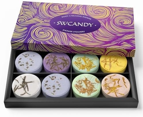 SWCANDY Shower Steamers Aromatherapy Gifts for Women 8 Pcs Shower Home Spa