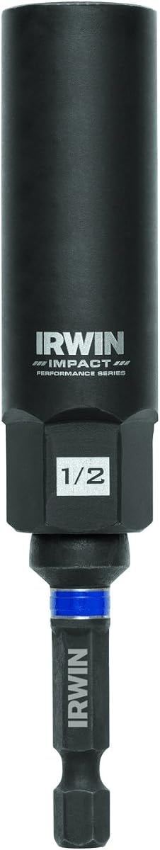 Bolt-Grip 1859124 Irwin Tools Impact Performance Series Bolt Grip Deep Well Bolt Extractor with 3/8-Inch Square Drive with 1/4-Inch Hex Adapter