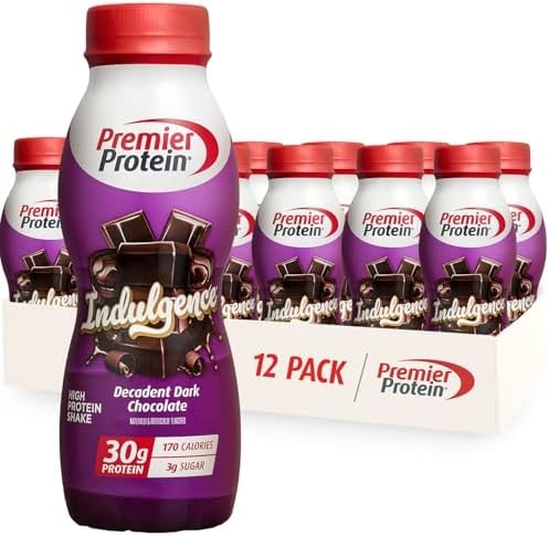 Premier Protein INDULGENCE 30g Shake, Decadent Dark Chocolate, 12 Pack