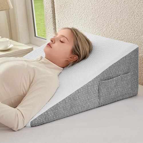 Nordjager Wedge Pillow for Sleeping, 24 x 24 x 10 Inch Bed Wedge