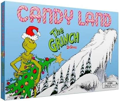 Candy Land: The Grinch Board Game, Play as Who-Ville Characters and Race to Mt. Crumpit, Classic Preschool Game for Kids and Families, Ages 5+, 2-4 Players, Officially Licensed Dr. Seuss Merchandise