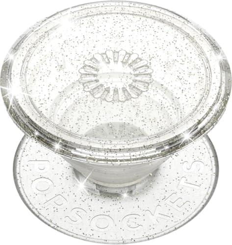 PopSockets Adhesive Phone Grip, Holder- Clear Glitter