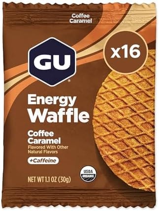 GU Energy Stroopwafel Caramel Coffee Sports Nutrition Waffle, Caffeine Included, and Kosher Dairy, On-the-Go Energy for Any Workout, 16 Count