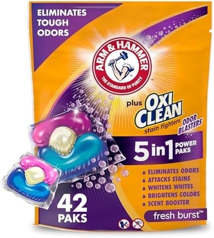 ARM & HAMMER Plus OxiClean Odor Blasters Laundry Detergent Pak, 42 Count
