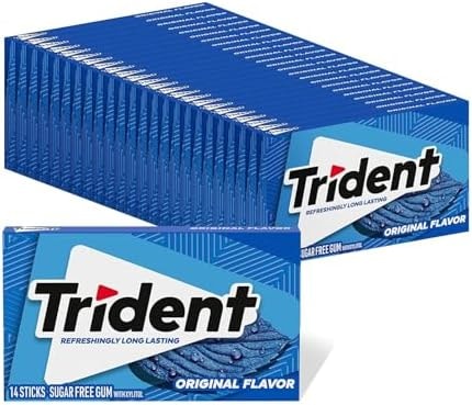 Trident Original Flavor Sugar-Free Chewing Gum, 14 Pieces (Pack of 24) (336 Total Pieces)