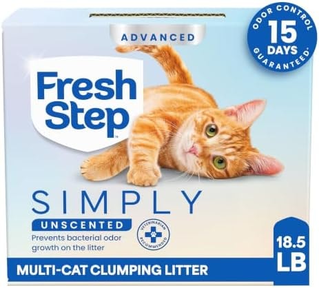 Fresh Step Advanced Simply Unscented Multi Cat Clumping Cat Litter, 18.5 lb