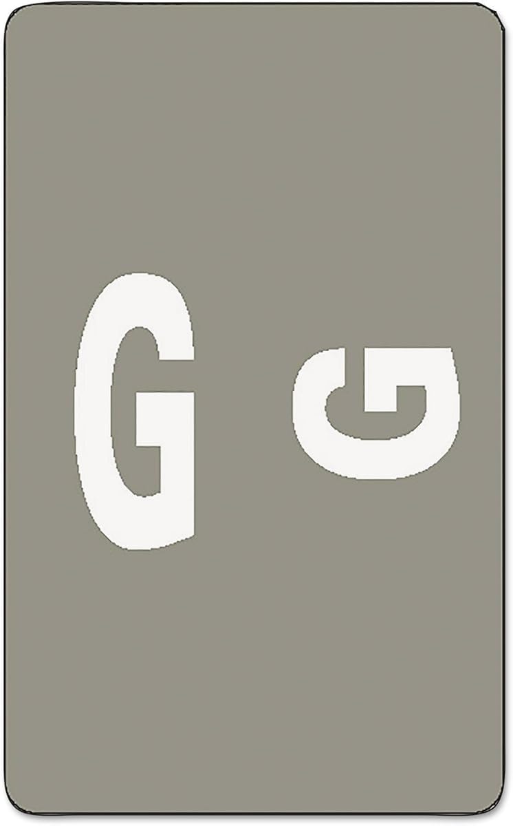 Smead AlphaZ ACCS Color-Coded Alphabetic Label, G, Gray, 100 Labels per Pack (67177)