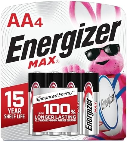 Energizer AA Batteries, MAX Double AA Battery Alkaline, 4 Count