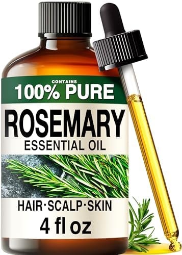 100% Pure Rosemary Essential Oil for Hair, Undiluted - 4 Fl Oz