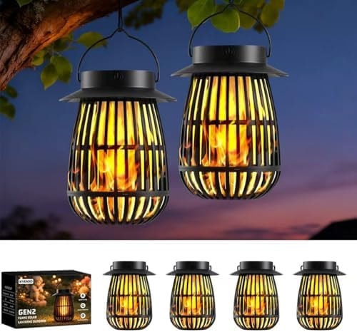 Gen2 Solar Flame Lanterns Halloween Solar Lights for Outdoor Decorations
