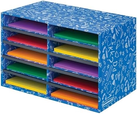 Bankers Box 10-Compartment Mail Sorter, 19.5" x 12.375", Blue