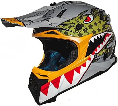 HAX Havoc Fullface Off-Road Helmet for Adult ATV Motorcross Dirt Bike Snowmobile - Lightweight, Durable, and DOT Certified for Safety Spitfire L