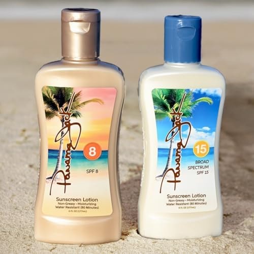 Panama Jack Golden Hour Duo - Travel Sunscreen Lotion SPF 8 & 15 Suntan Sun Care Pack