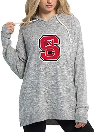chicka-d NCAA North Carolina State Wolfpack Womens Cozy Fleece Tunic, Heather Grey, Medium