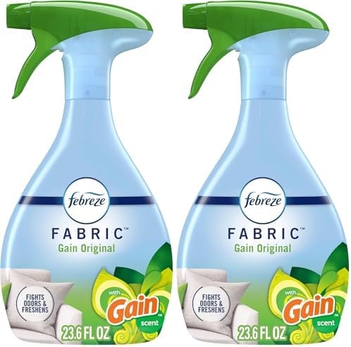 Febreze Fabric Spray Air Freshener, Odor-Fighting Fabric Refresher, Sneaker Balls Alternative, Couch Cleaner, Linen Spray, Multi-Use, Gain Original Scent, 23.6 fl oz (Pack of 2)