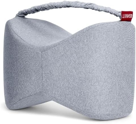 WGHNXT Knee Pillow for Side Sleepers,Memory Foam Leg Pillow with Strap,Between the Knees Pillows for Side Sleeping,Support Cushion for Sciatica,Back,Hip,Knee,Joints and Spine Alignment,Grey