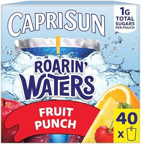 Capri Sun Roarin' Waters, 40 ct Fruit Punch, 4 Boxes of 10 Pouches