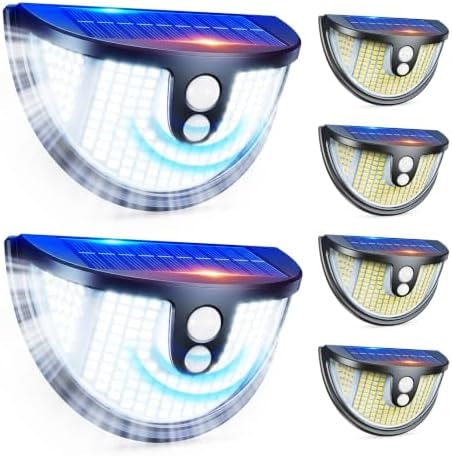 Solar Motion Sensor Lights Outdoor, 151 LED Super Bright Solar Lights 270° Angle,Wireless Security Wall Light with 2 Lighting Modes, IP65 Waterproof Solar Powered Fence Lights for Patio,Yard,Walkway