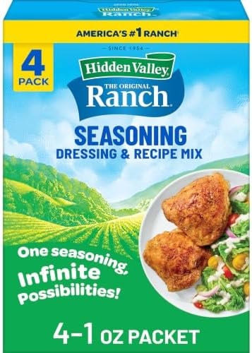 Hidden Valley Original Ranch Seasoning, Dressing and Recipe Mix, 1 Ounce Each, 4 Count (Package May Vary)